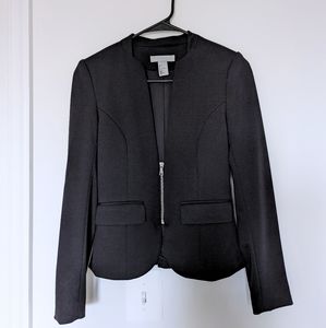 H&M Black Knit Half Zip Blazer Sz 4